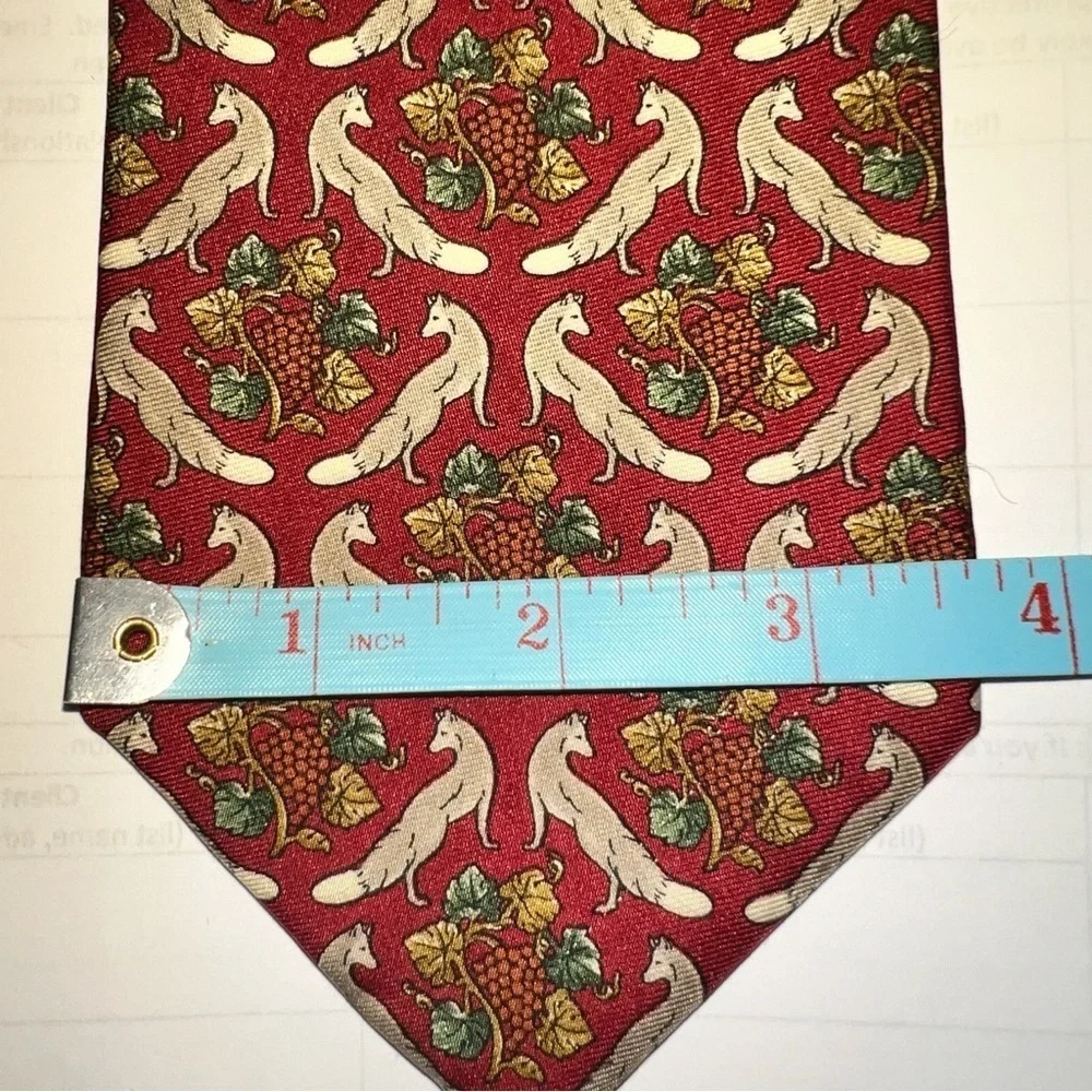 Brooks Brothers Maker Men’s 100% Silk Handmade Tie Fox Grape Cluster Leaves
